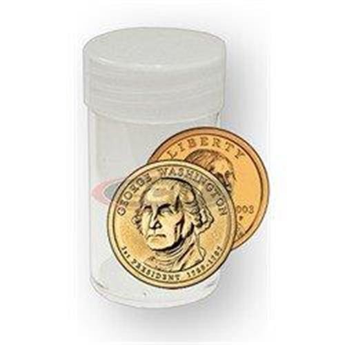 10 BCW Round Clear Plastic Small Dollar Coin Tubes with Screw on Caps