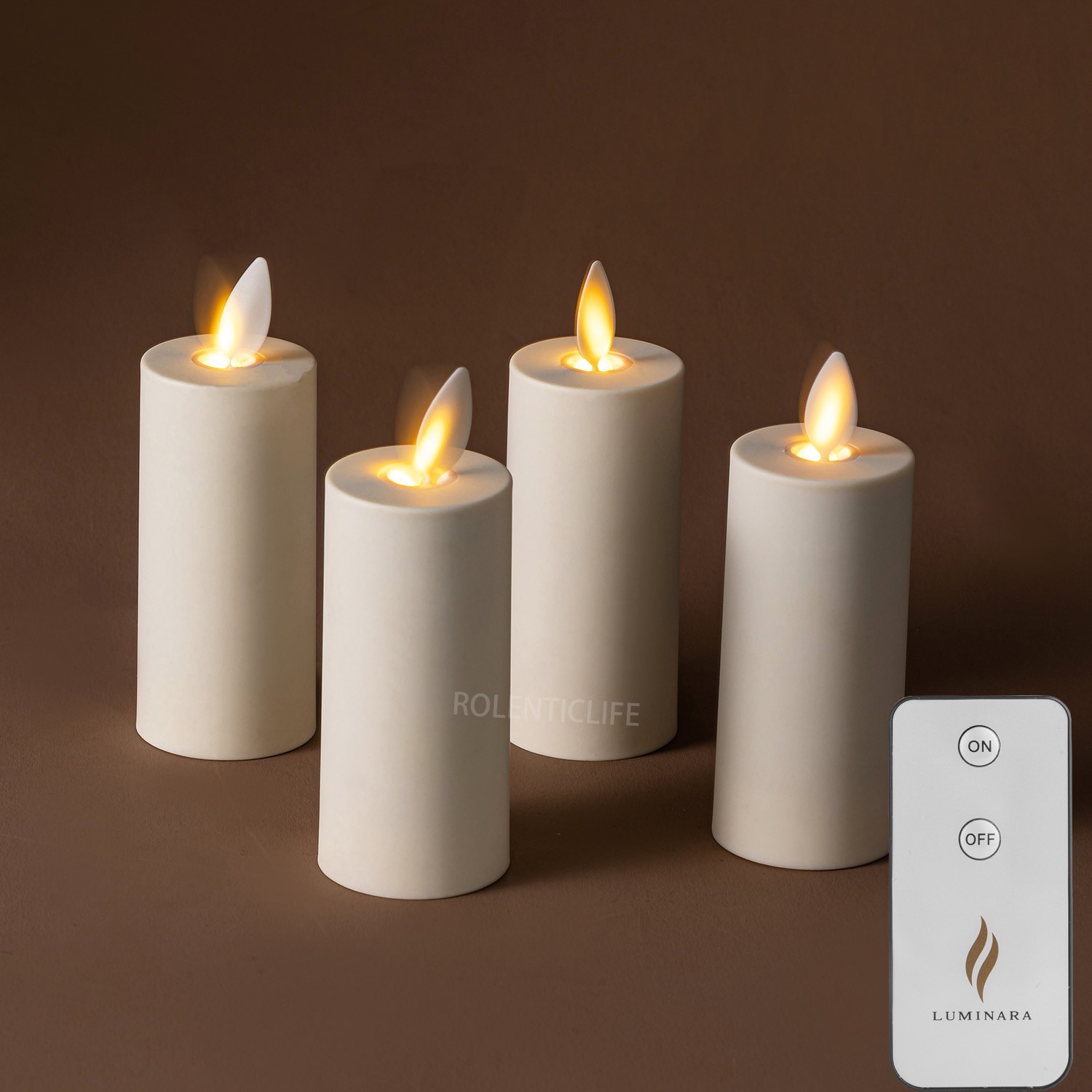Luminara Flameless Battery Operated LED Votive Candles with Remote Set of 4