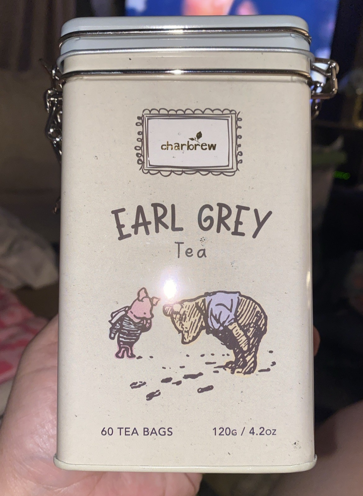 CHARBREW Winnie The Pooh EARL GREY 60 Tea Bags Collector Locking Tin Exp 2/2028