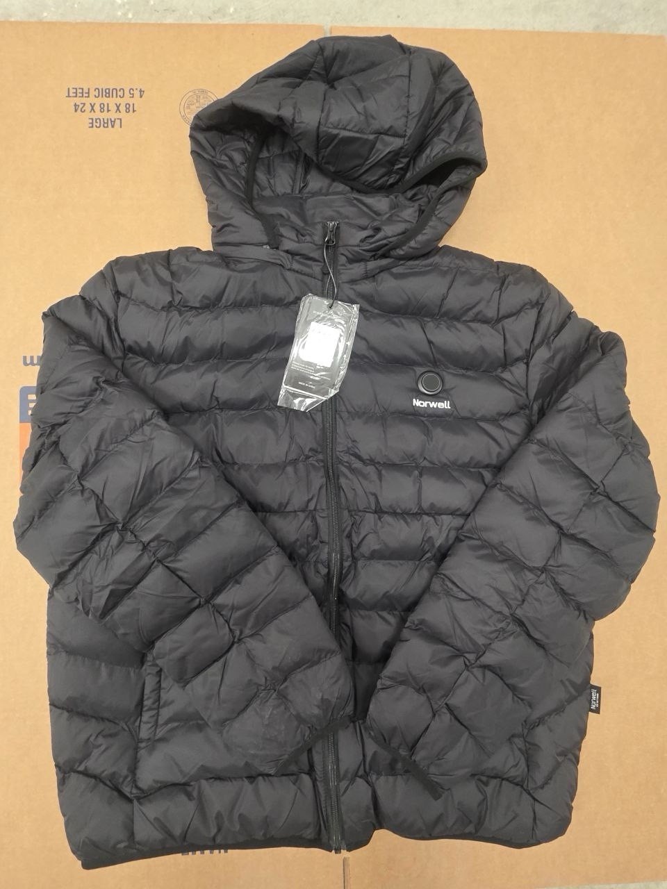 Norwell Heated Jacket 2XL Black Graphene Heating 5V USB Hooded New