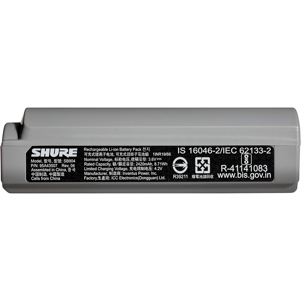 Shure SB904 LithiumIon Rechargeable Battery