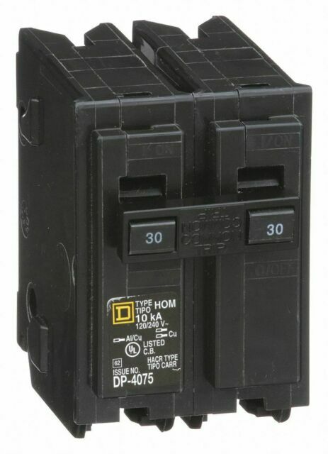 NEW Mini circuit breaker, Homeline, 30A, 2 pole, 120/240 VAC, 10 kA HOM230 NEW