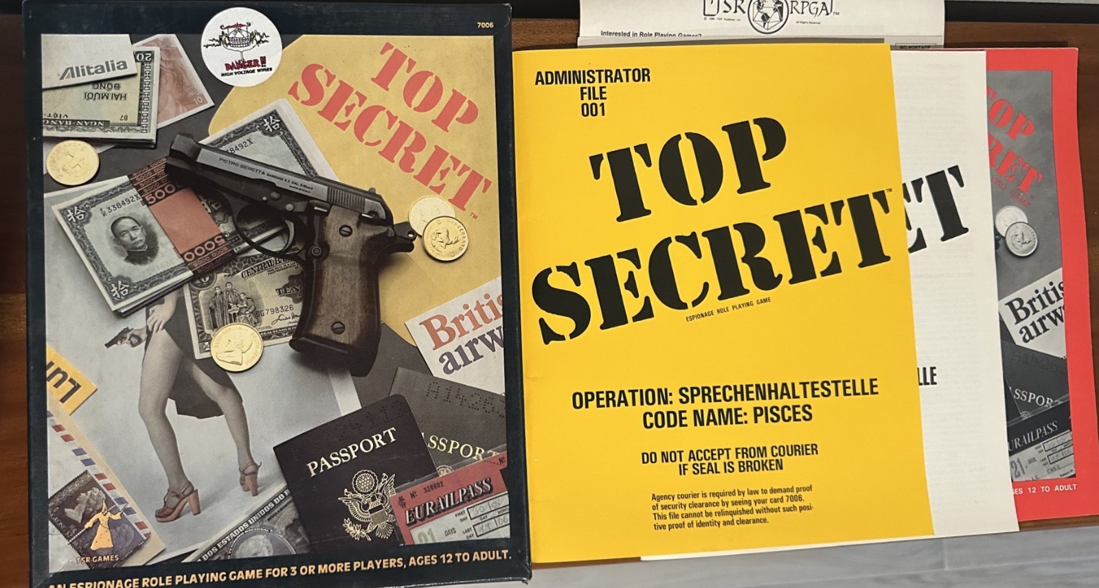 1981 TSR 7006 Top Secret Boxed Set Espionage RPG No Dice