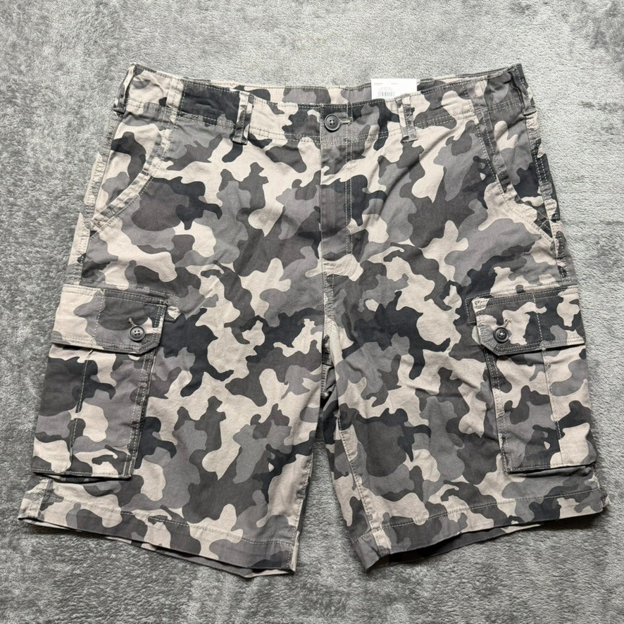 Sonoma Shorts Mens 38 Gray Camo Everyday Cargo Arctic Outdoors Stretch New