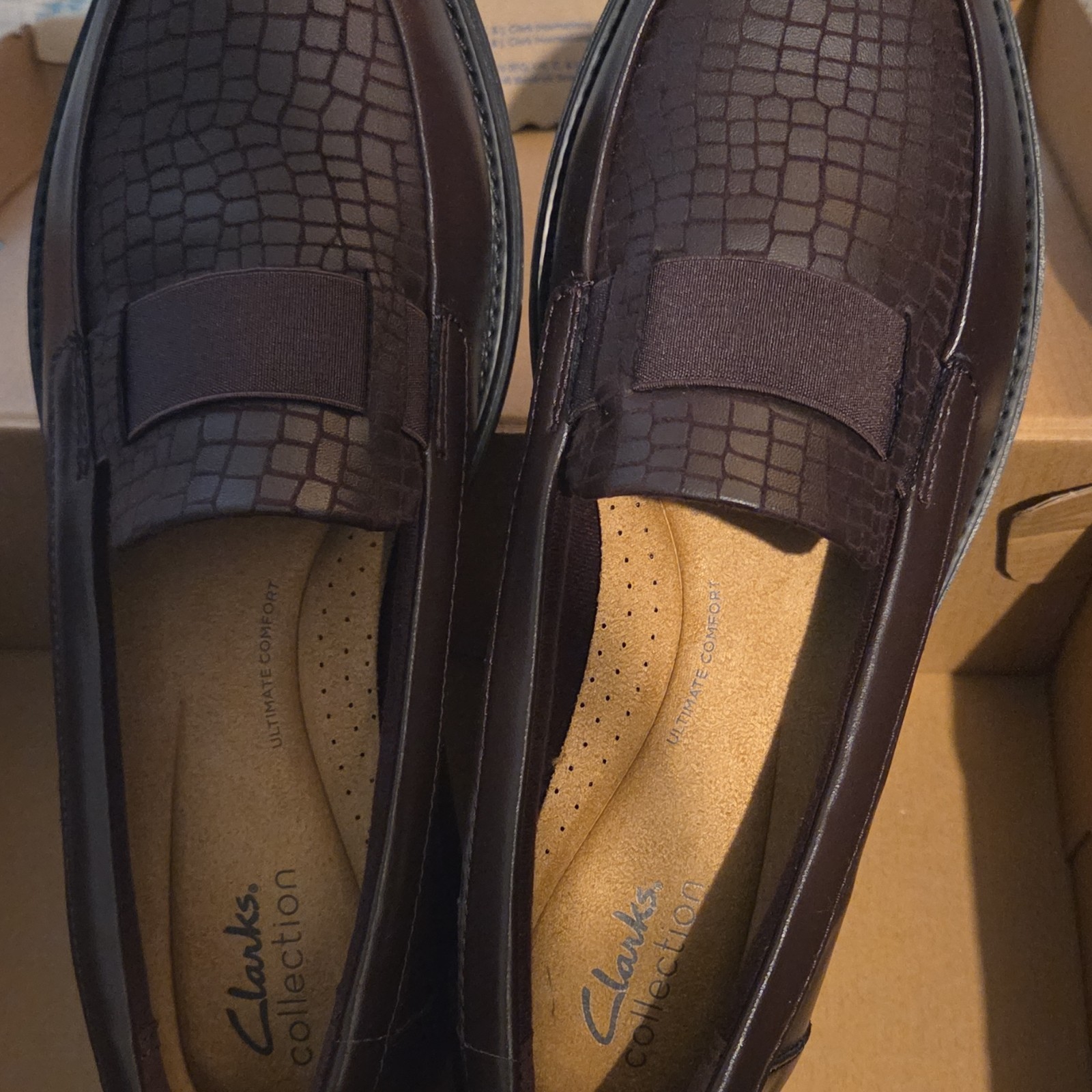 Clarks Sharon Pace Merlot Leather Loafer Women\'s Wide Comfort Cushioned Shoes