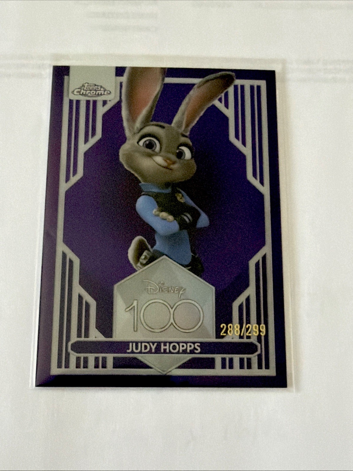 2023 DISNEY 100 Topps Chrome Judy Hopps Purple Refractor /299 2023 DISNEY 100 Topps Chrome Judy Hopps Purple Refractor /299