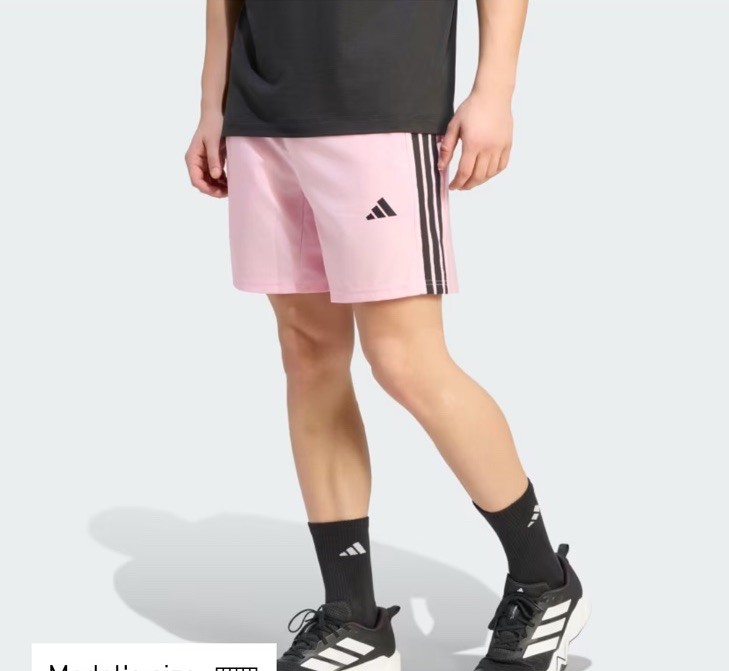 Adidas Mens Train Shorts 7”SMALL Pink Black Climacool Zip Pockets MESSI $35.00