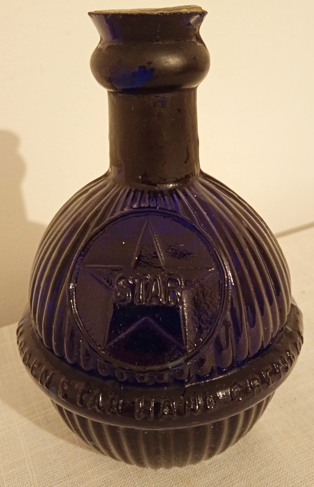 Vintage Harden Star cobalt blue glass fire extinguisher 