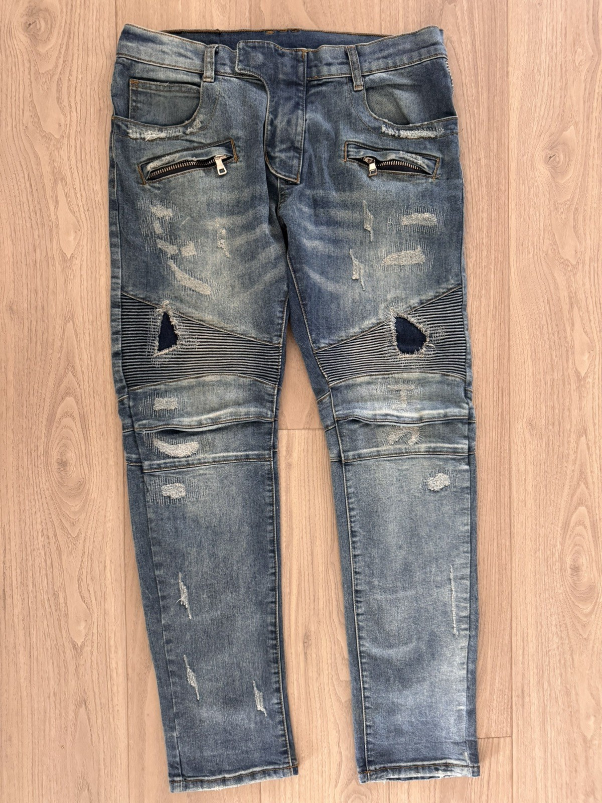 Balmain Paris Mens 32x31 Biker Moto Jeans Distressed ✨ON SALE✨ Balmain Paris Mens 32x31 Biker Moto Jeans Distressed ✨ON SALE✨