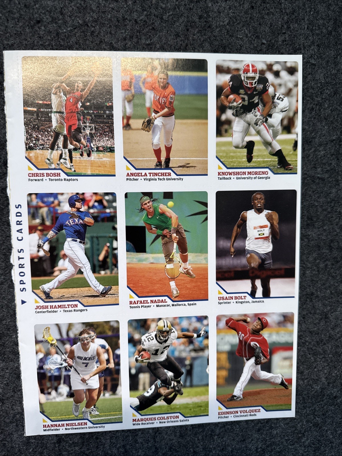 2008 SI For Kids Usain Bolt #294 RC Nadal Bosh Uncut 9 Card Sheet 2008 SI For Kids Usain Bolt #294 RC Nadal Bosh Uncut 9 Card Sheet