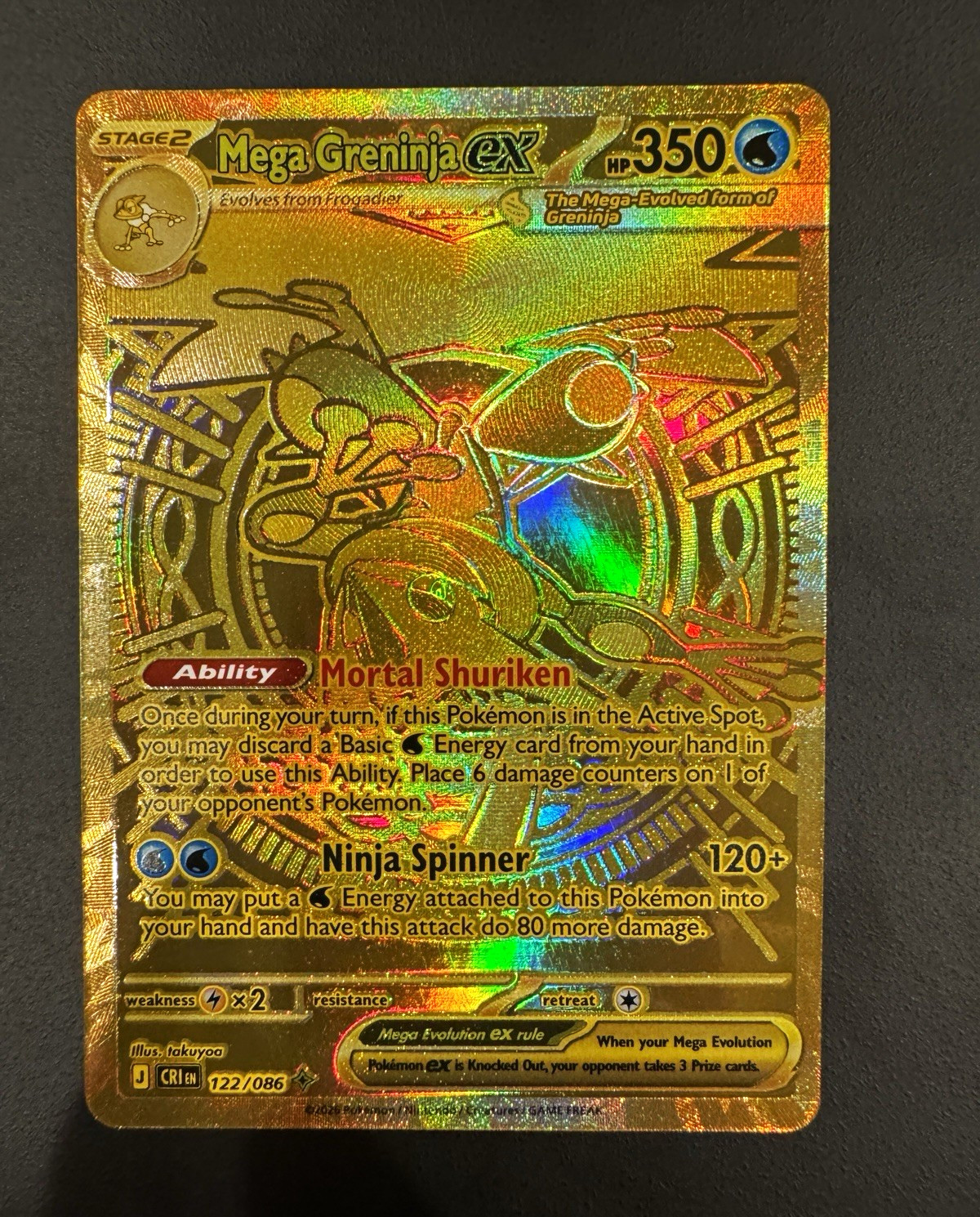 Pokemon TCG XY-BREAKpoint Mega Greninja EX 122/086 Secret Rare Full Art Holo ENG