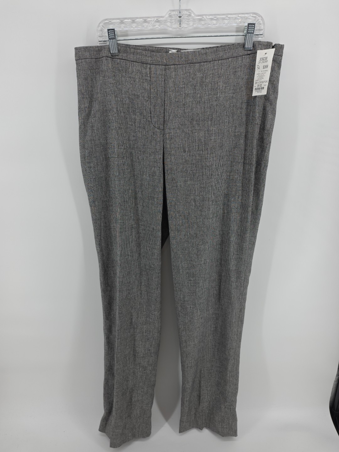 Carlisle New York Londoner Trousers Straight Leg Pants 14 Viscose Wool NWT $368