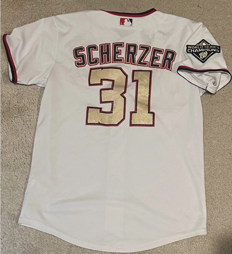 Washington Nationals 2019 World Series Champion Max Scherzer #31 Gold Jersey