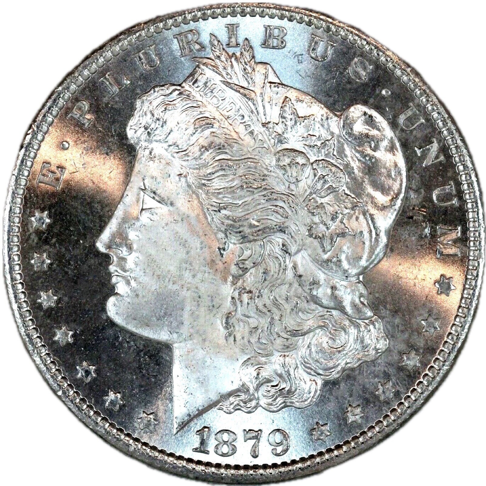 Brilliant GEM Uncirculated $1 1879-S Morgan US Silver Dollar 90% BU WHITE
