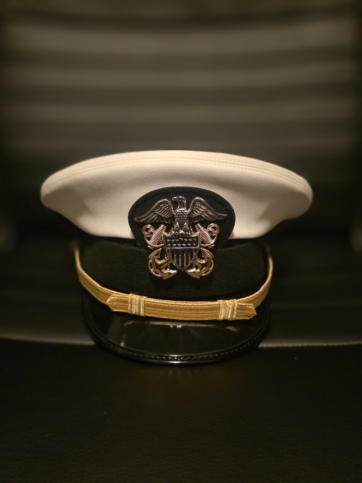 U.S. Navy Officer White Dress Cap – Military Uniform Hat Size 7 U.S. Navy Officer White Dress Cap – Military Uniform Hat Size 7