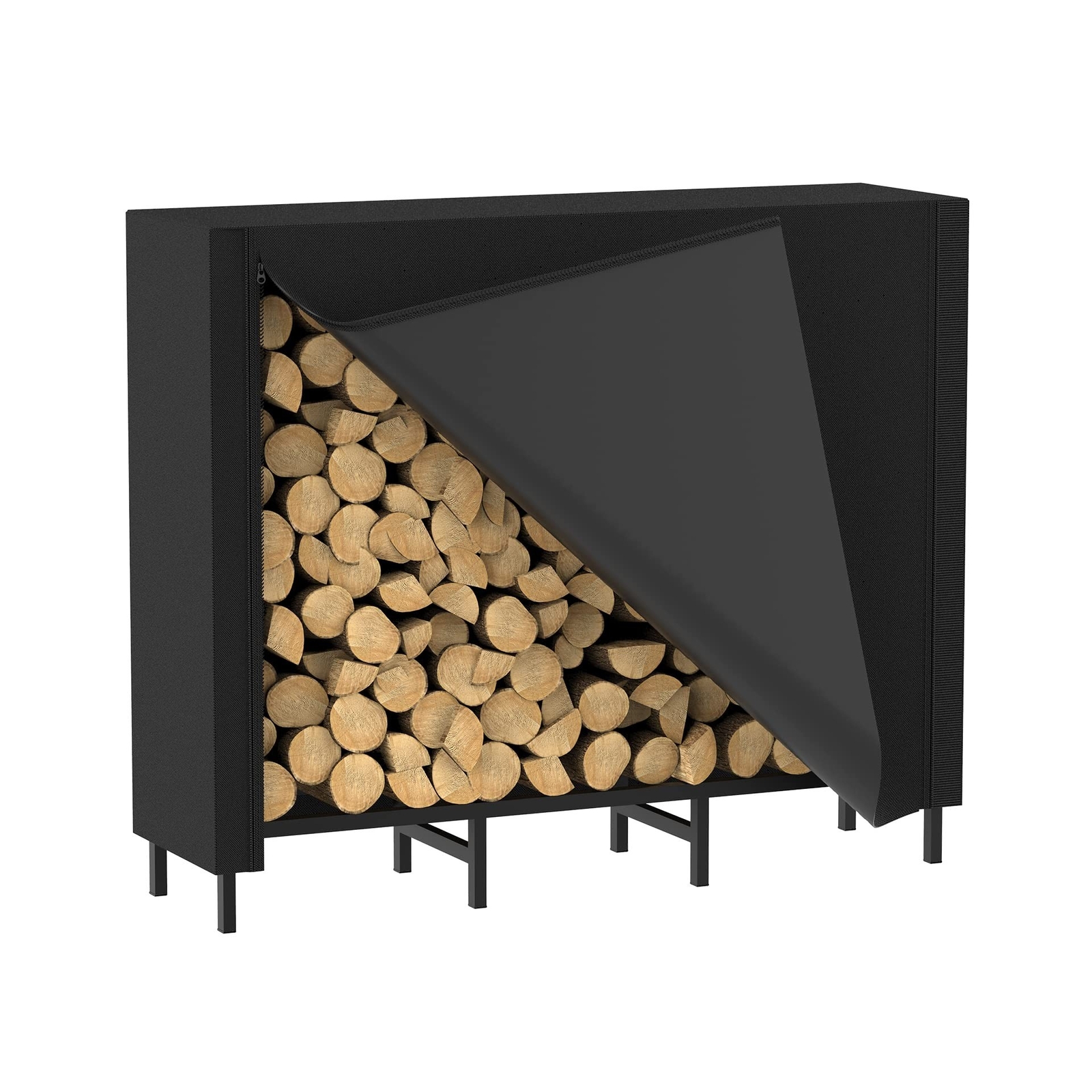 CADUKE 4ft Firewood Rack Outdoor with Cover Firewood Log Rack for Fireplace F... CADUKE 4ft Firewood Rack Outdoor with Cover Firewood Log Rack for Fireplace F...