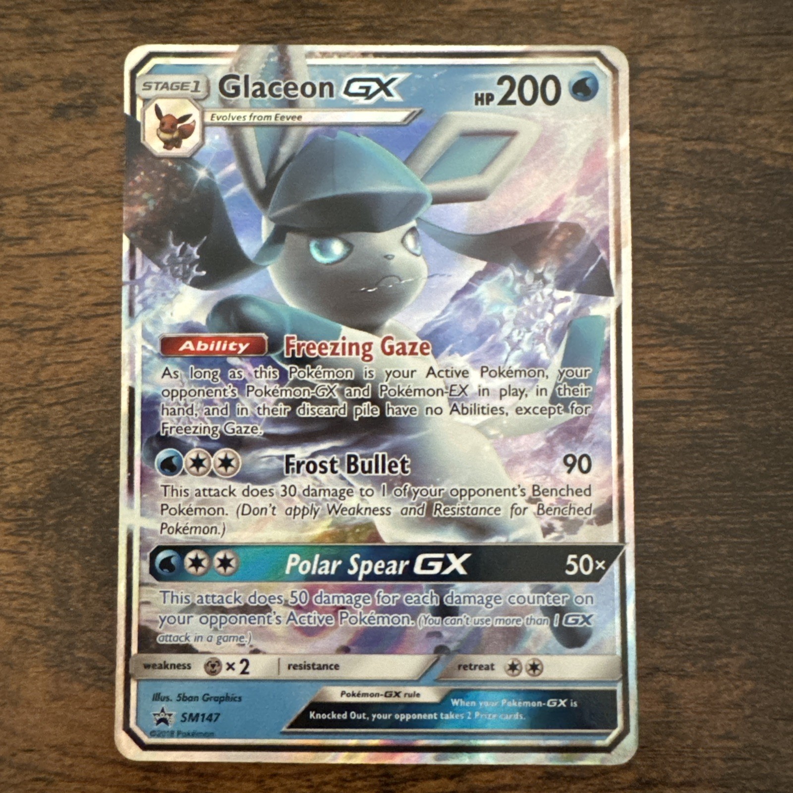 2018 Pokemon Ultra Prism Glaceon GX #39/156 Ultra Rare EX