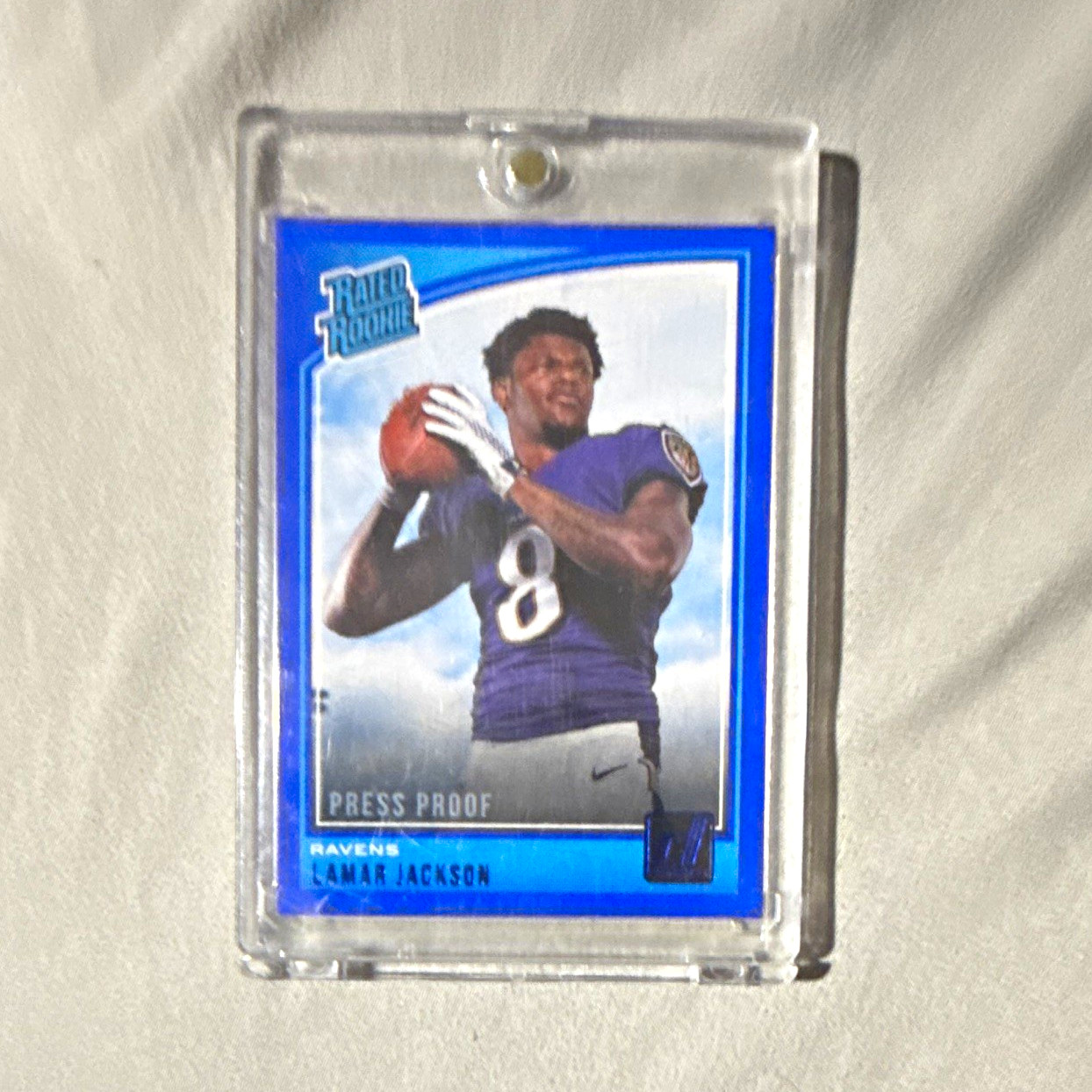 Panini 2018 Donruss Rated Rookie Lamar Jackson #317 Press Proof Blue RC Ravens Panini 2018 Donruss Rated Rookie Lamar Jackson #317 Press Proof Blue RC Ravens