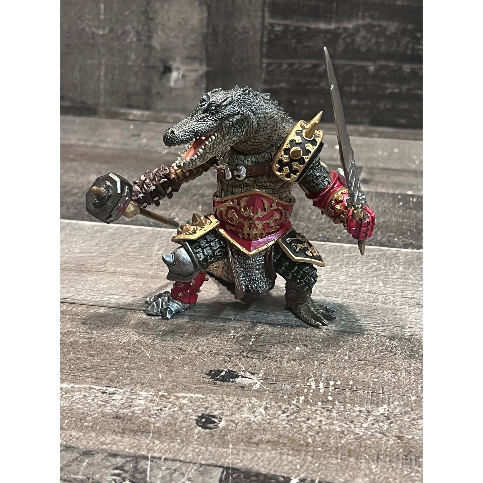 Papo Fantasy World CROCODILE MUTANT 2008 Action Figure Medieval Mythical Warrior
