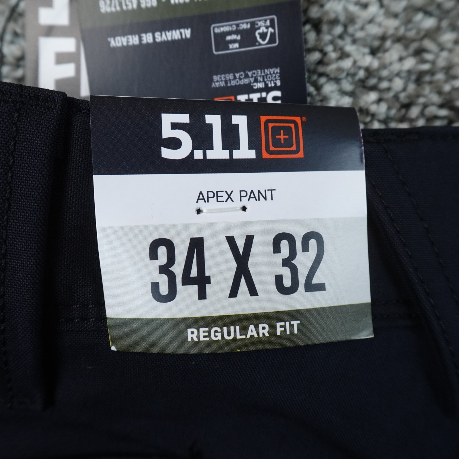 NEW 5.11 Tactical Pants Mens 34X32 Navy Blue Apex Flex Tac Cargo Utility Stretch