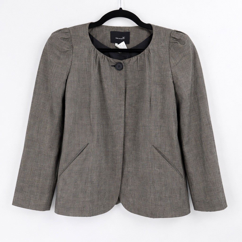 Isabel Marant Jacket Womens 2 Grey Cotton Linen Puff Shoulder Parisian  Medium