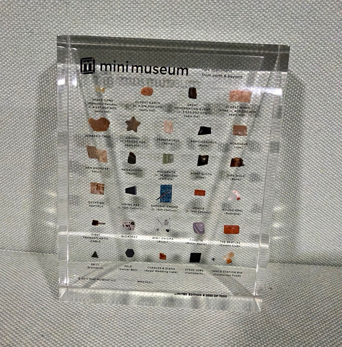 Mini Museum Acrylic Display Block w/ Assorted Natural Specimens