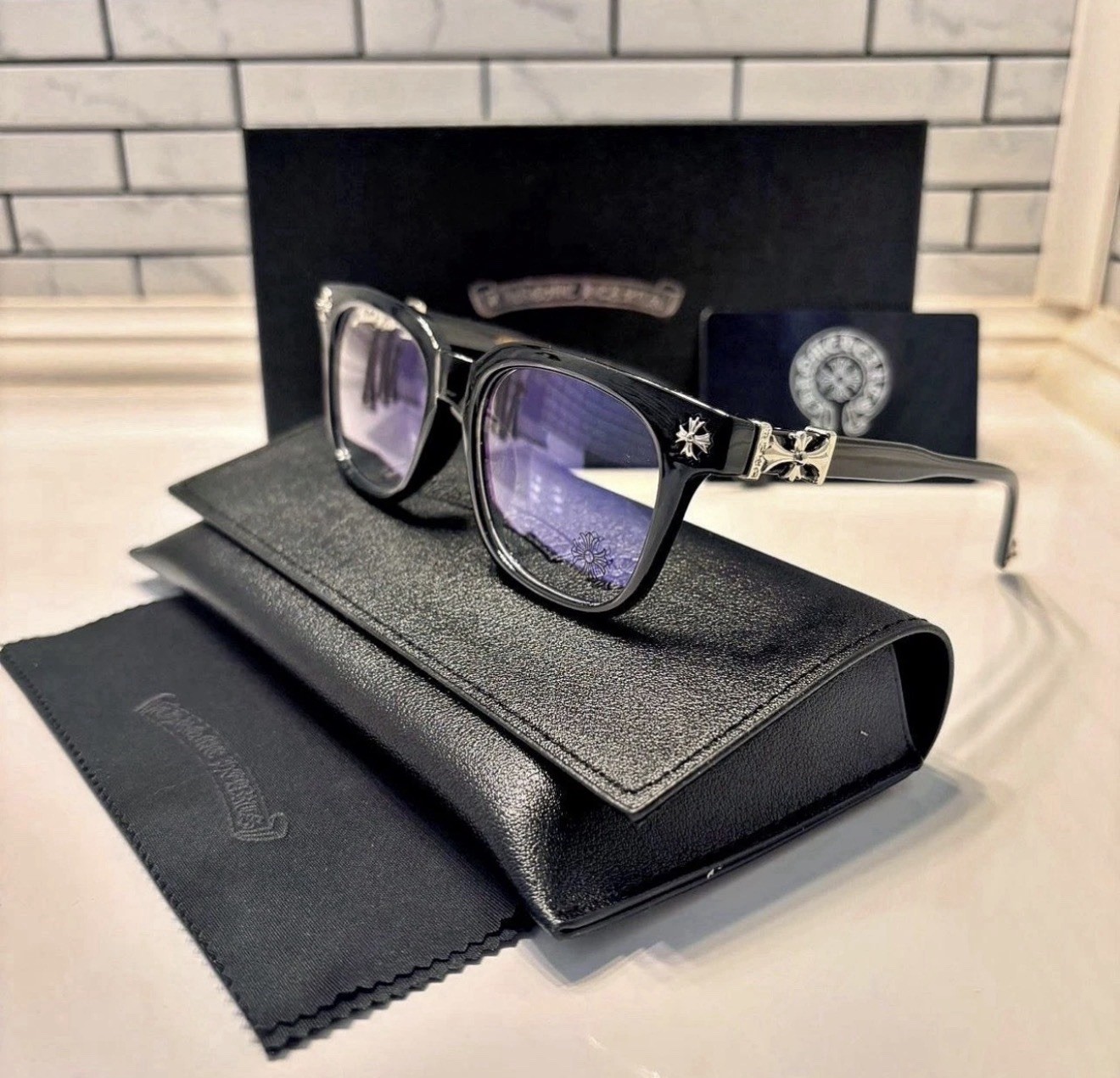 Chrome Heart Glasses Unisex - Bold Fashion a Light Blocking, Clean aesthetic Chrome Heart Glasses Unisex - Bold Fashion a Light Blocking, Clean aesthetic