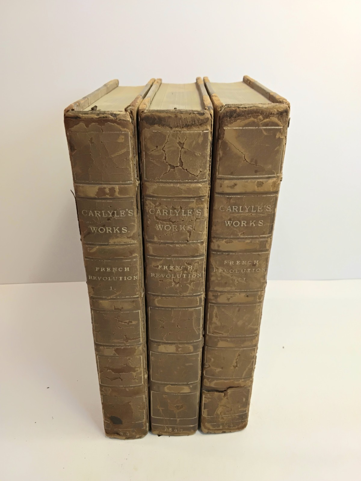 Carlyle\'s Works: The French Revolution 3 Vol Set,Centenary Ed. 1896 Chapman&Hall