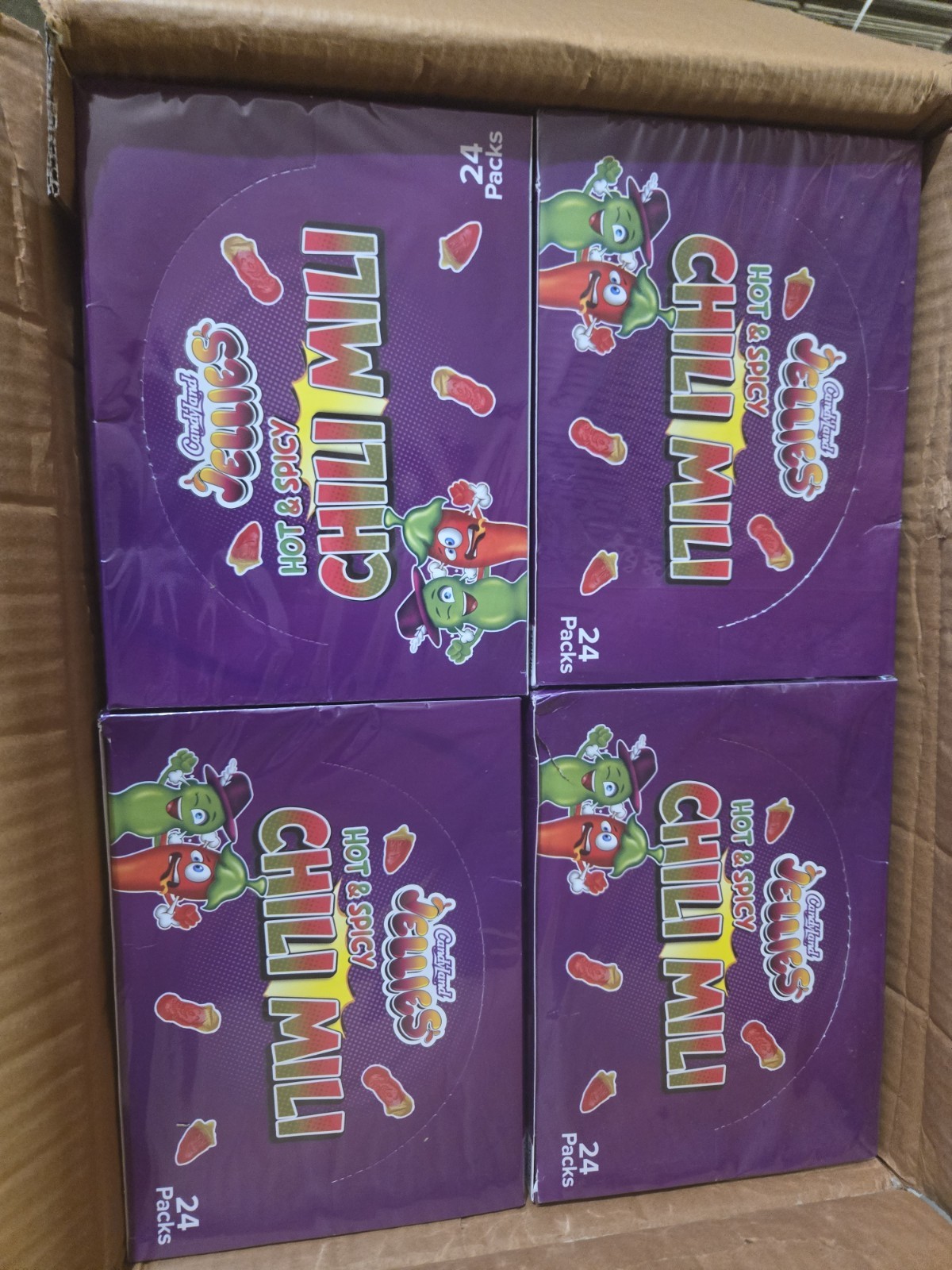 Chili Mili Spicy Jelly (24 Packets) New Gummy Candy Halal (12 Boxes Offer)
