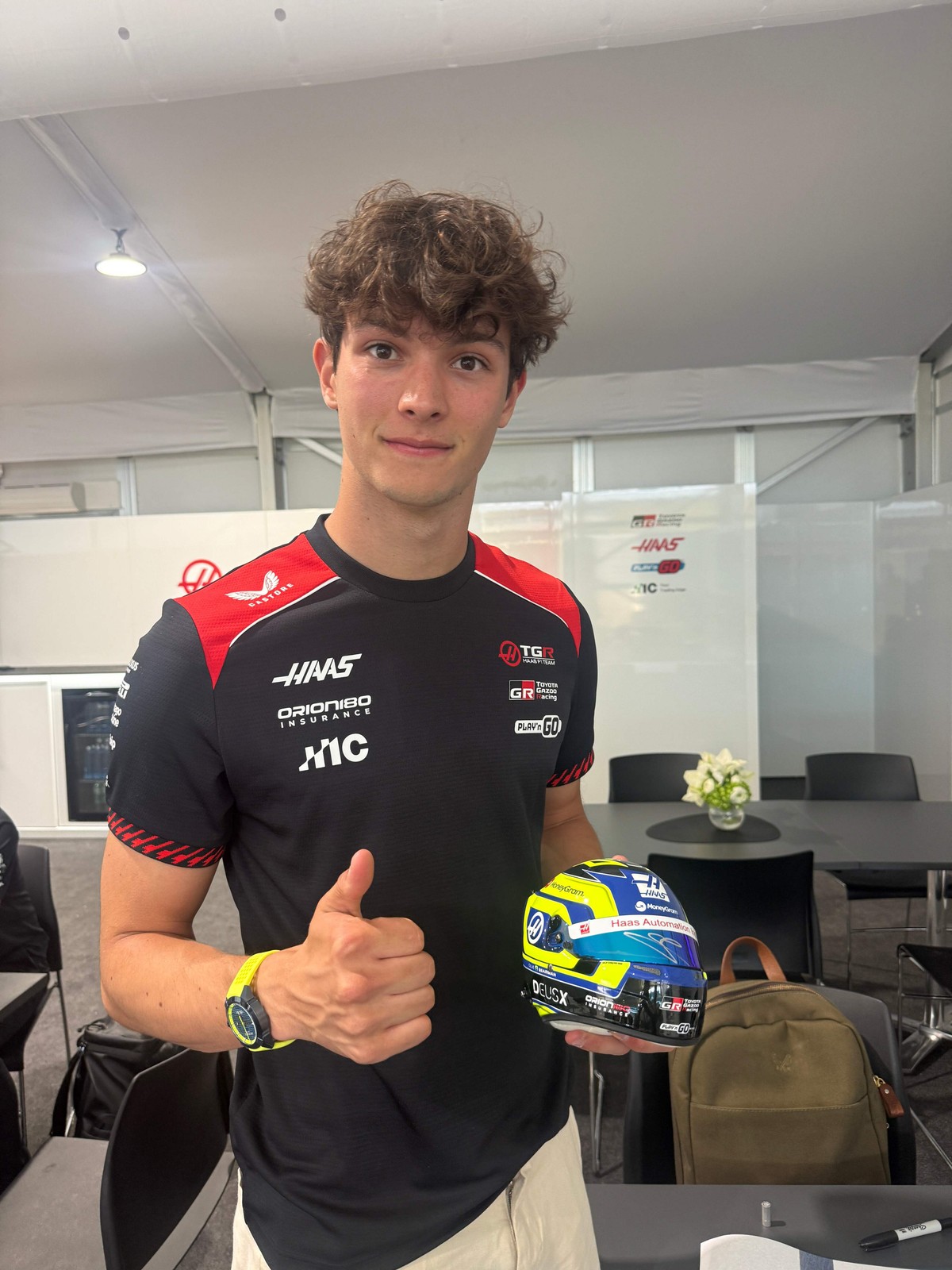 2025 Oliver Bearman Signed Haas 1:2 Scale F1 Helmet