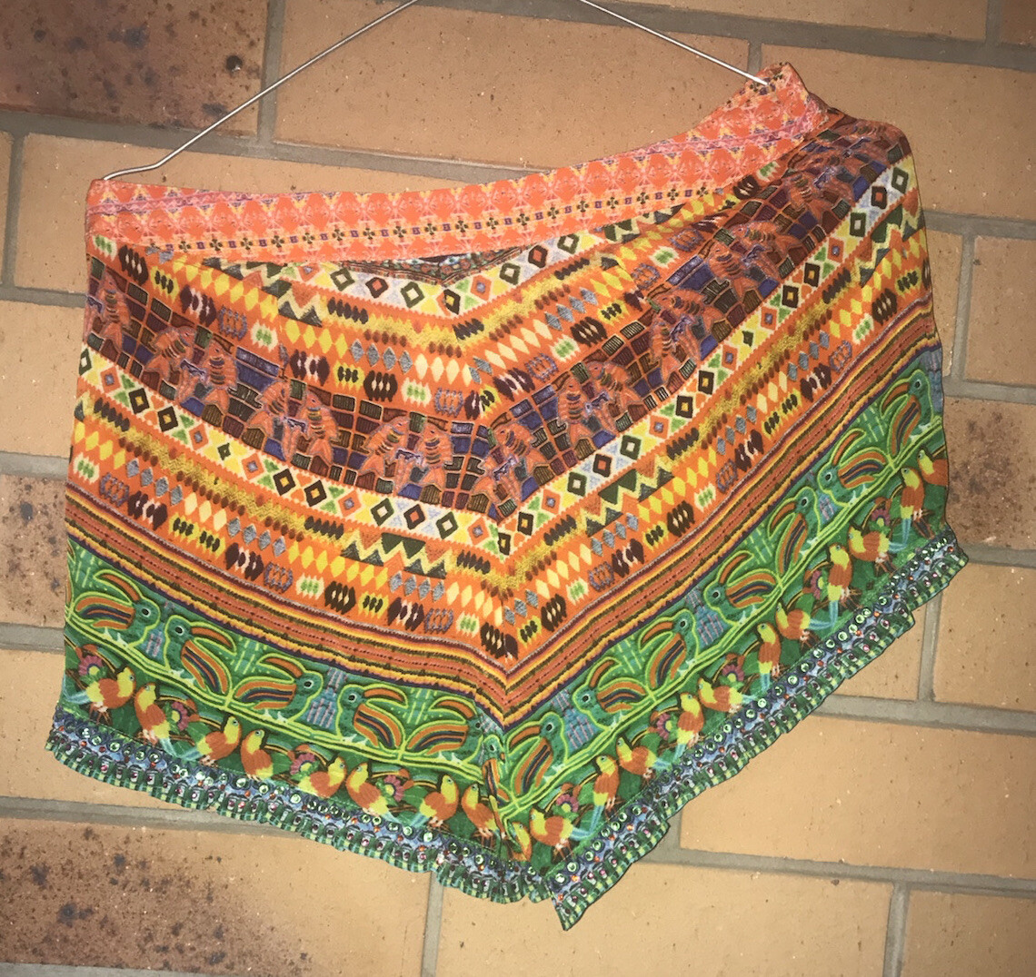 Camilla Franks Fiesta Chullo silk Frill Hem Shorts Size 2 12 medium $4 EXPRESS
