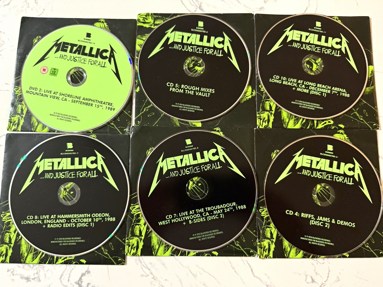 METALLICA—RARE ...And Justice for All Blackened Recordings SIX CD & DVD SET METALLICA—RARE ...And Justice for All Blackened Recordings SIX CD & DVD SET