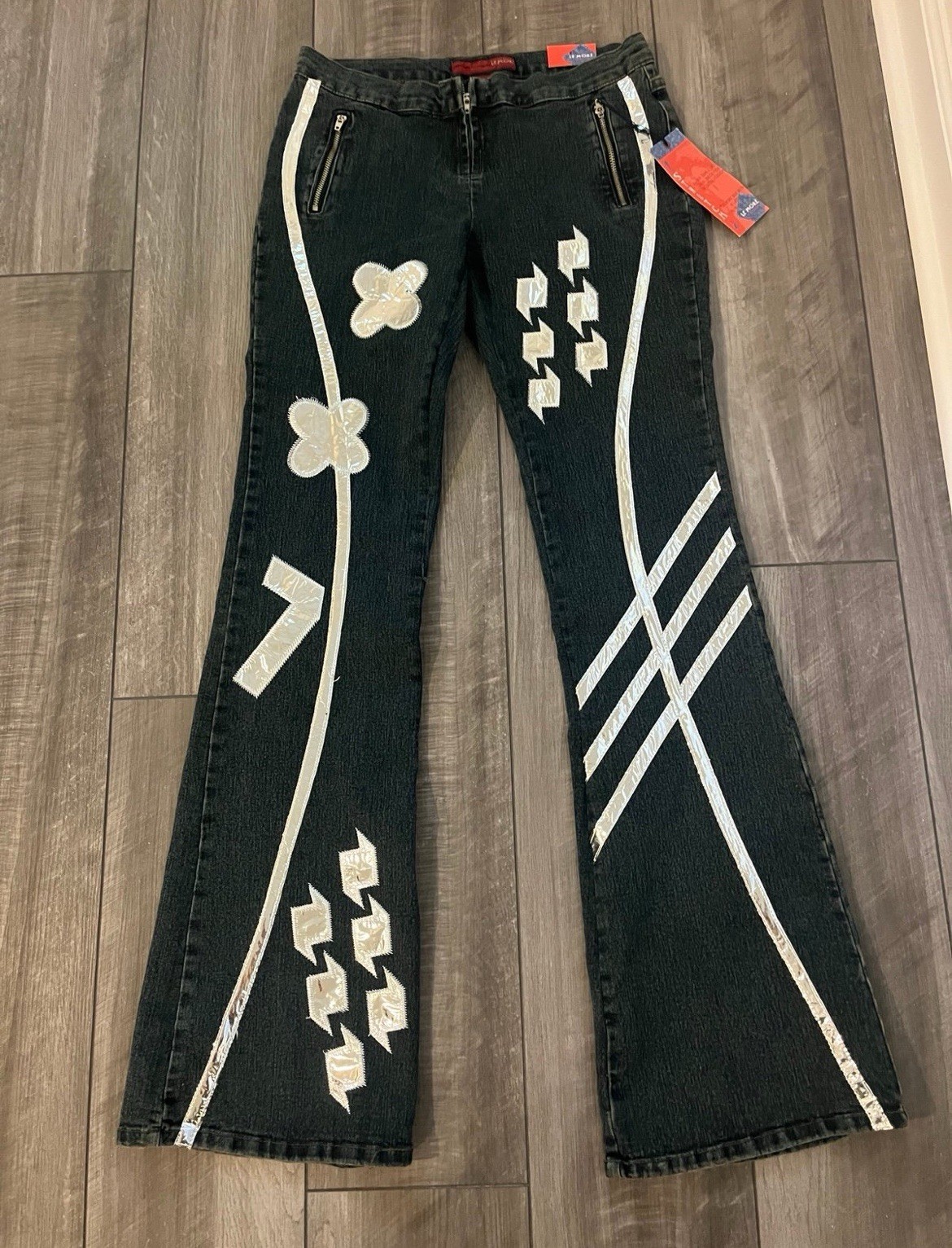 LeMore Amazing deadstock NWT vintage 80s /90s flare jeans with metallic LeMore Amazing deadstock NWT vintage 80s /90s flare jeans with metallic