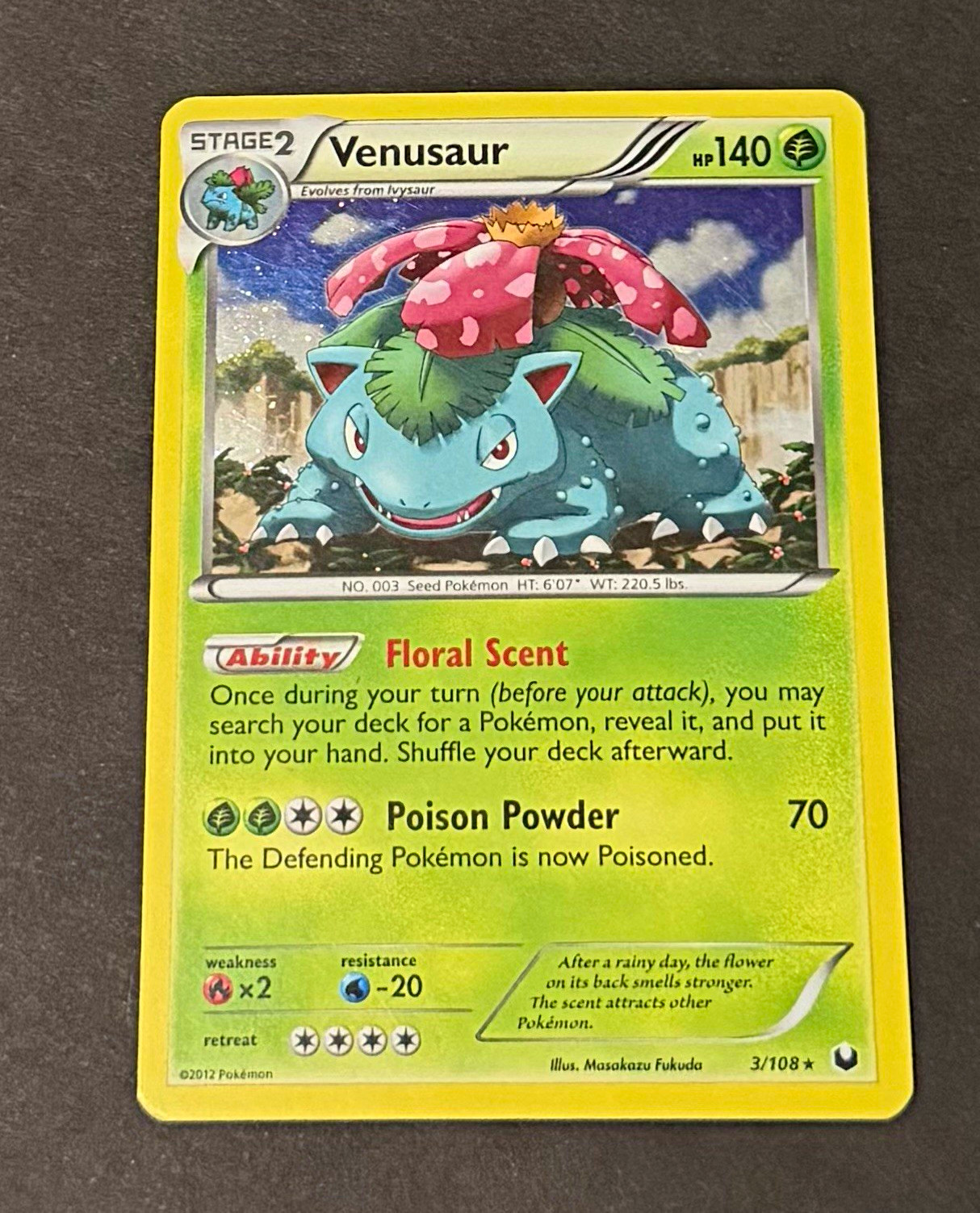 Venusaur 3/108 Boundaries Crossed Holo Rare - MP SWIRL 