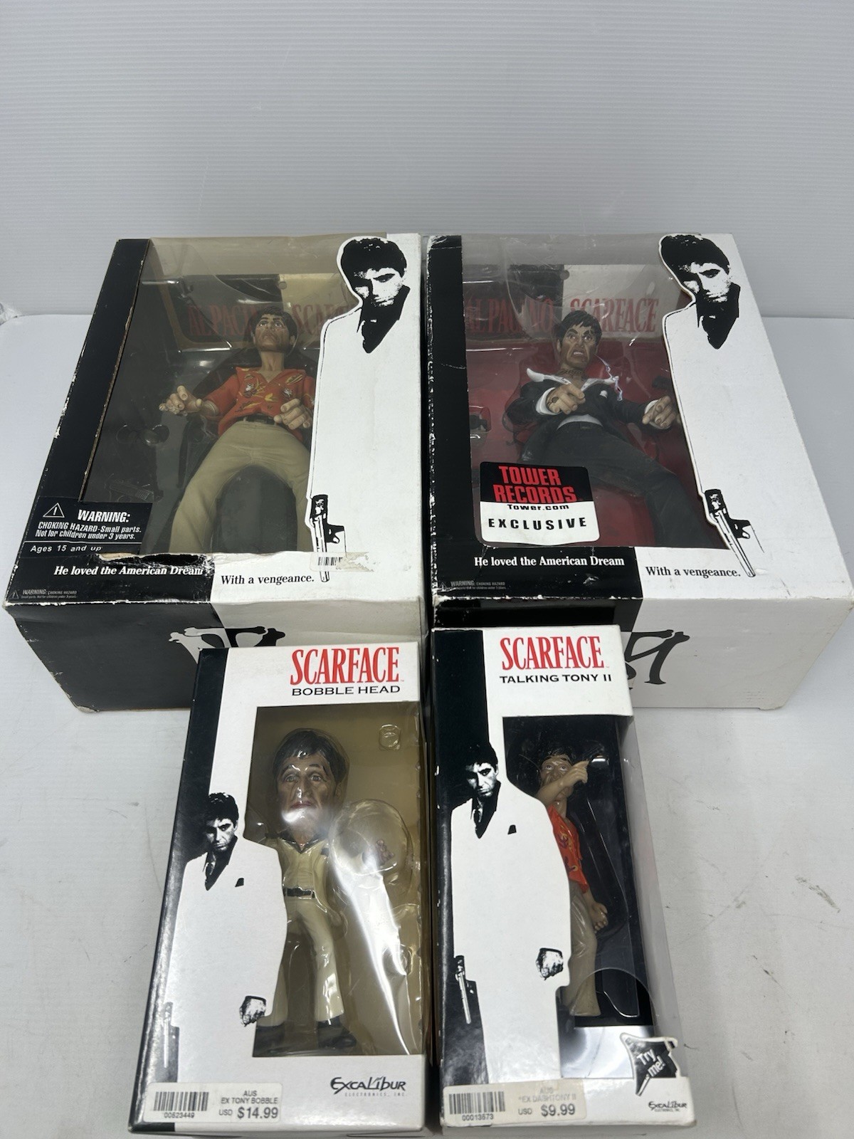 Mezco Toyz & Excalibur Lot  Of 4 Al Pacino Scarface Figures NIB SEE PHOTOS