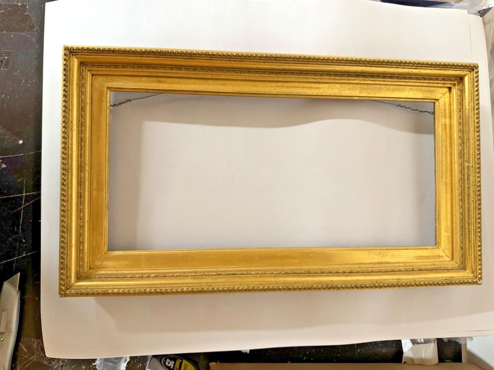 19th C Gilt Fine Art Frame w/ Beaded Edge 20.25 x 11.25 19th C Gilt Fine Art Frame w/ Beaded Edge 20.25 x 11.25