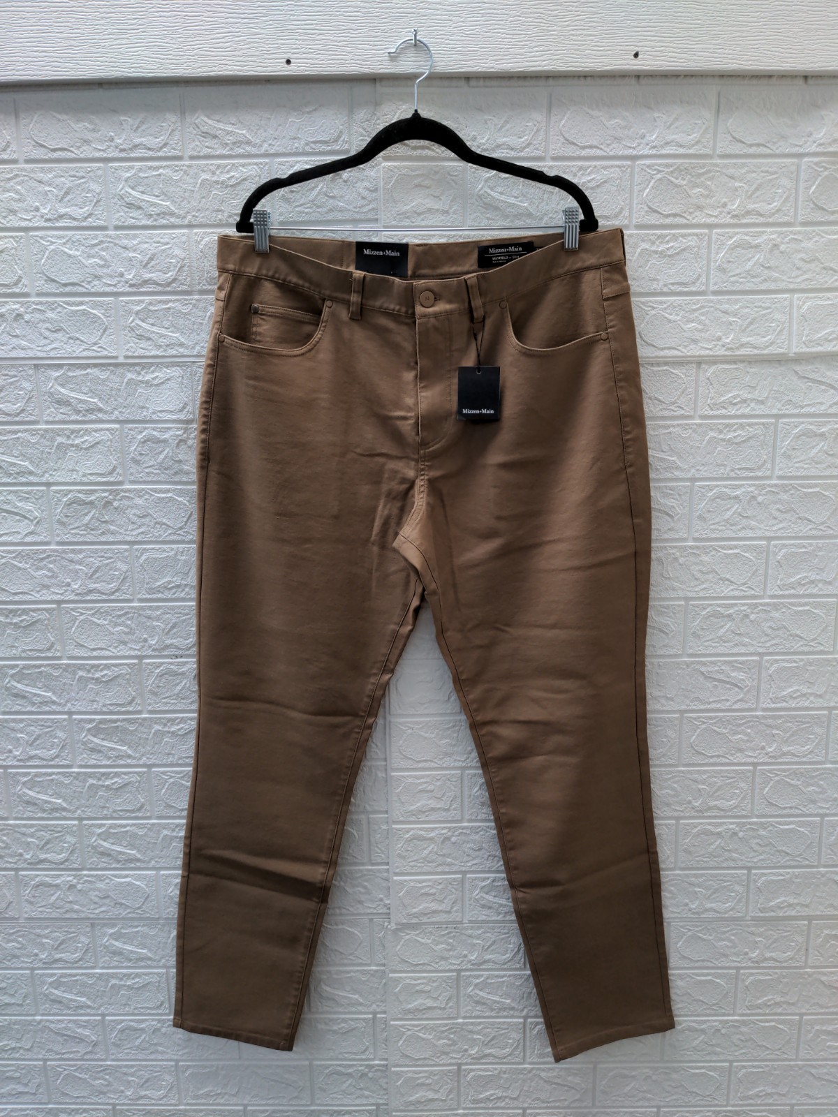 New Mizzen + Main Mayfield 5 Pocket Pant Mocha Sz 38x32 New Mizzen + Main Mayfield 5 Pocket Pant Mocha Sz 38x32