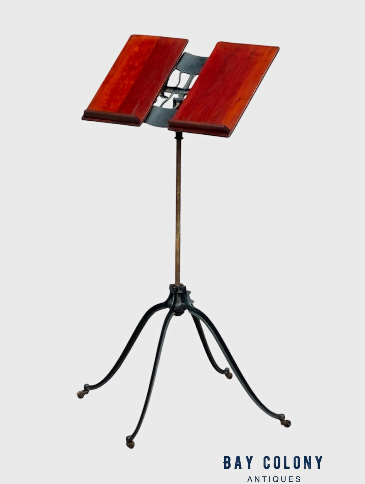 Antique Victorian Cast Iron & Cherry Dictionary Stand - RM Lambie New York