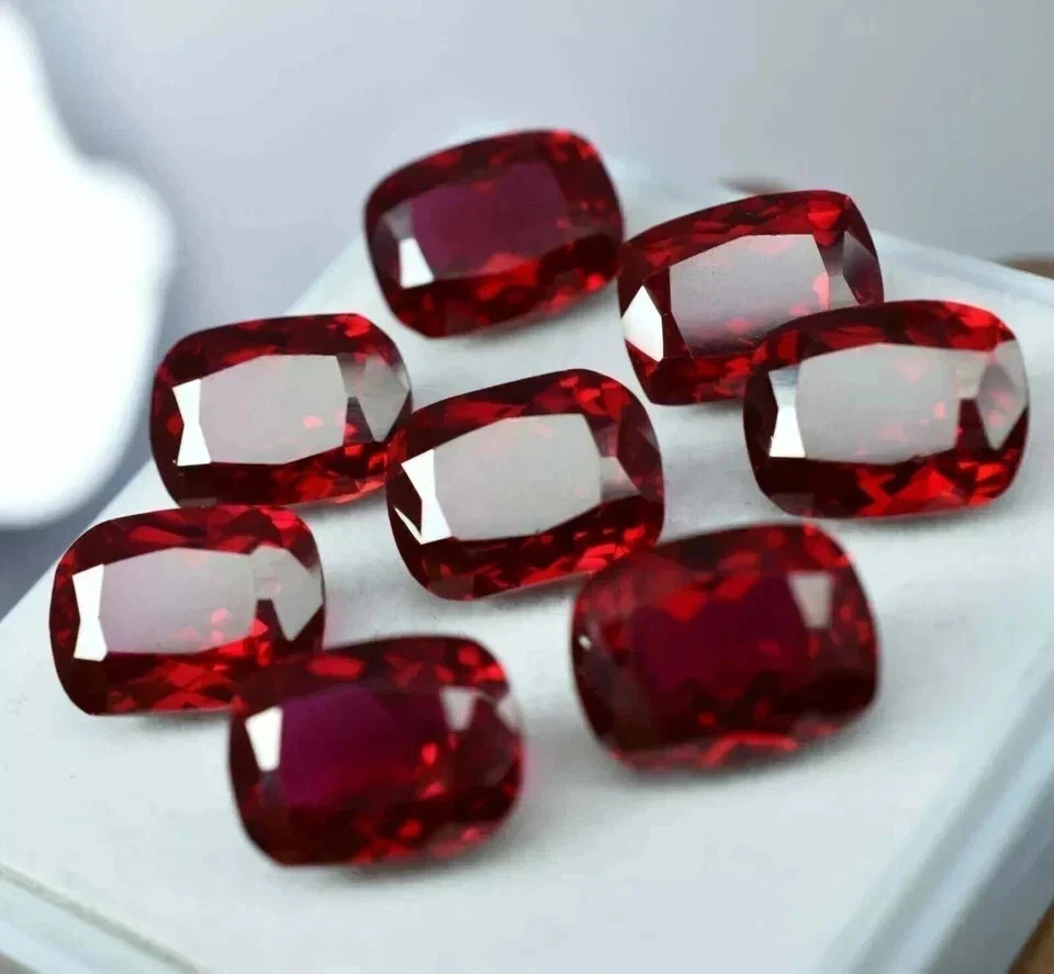 200 Ct Lot Flawless Natural Cushion Cut Burmese Red Ruby Certified LooseGemstone