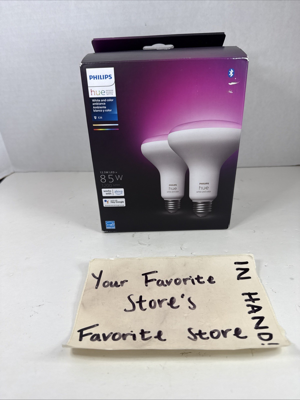 Philips Hue 578096 BR-30 E26 LED White & Color Smart Bulb - 2 Pack