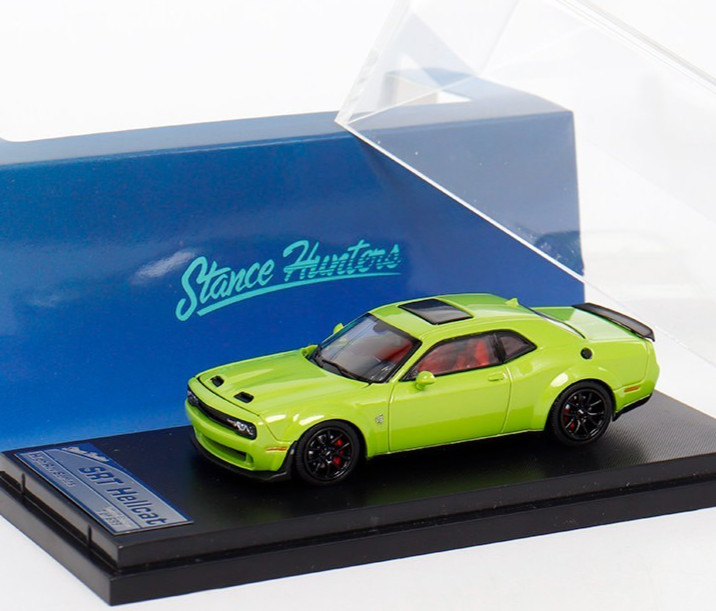Stance Hunters 1/64 Dodge Challenger SRT Hellcat Green Diecast Car Model