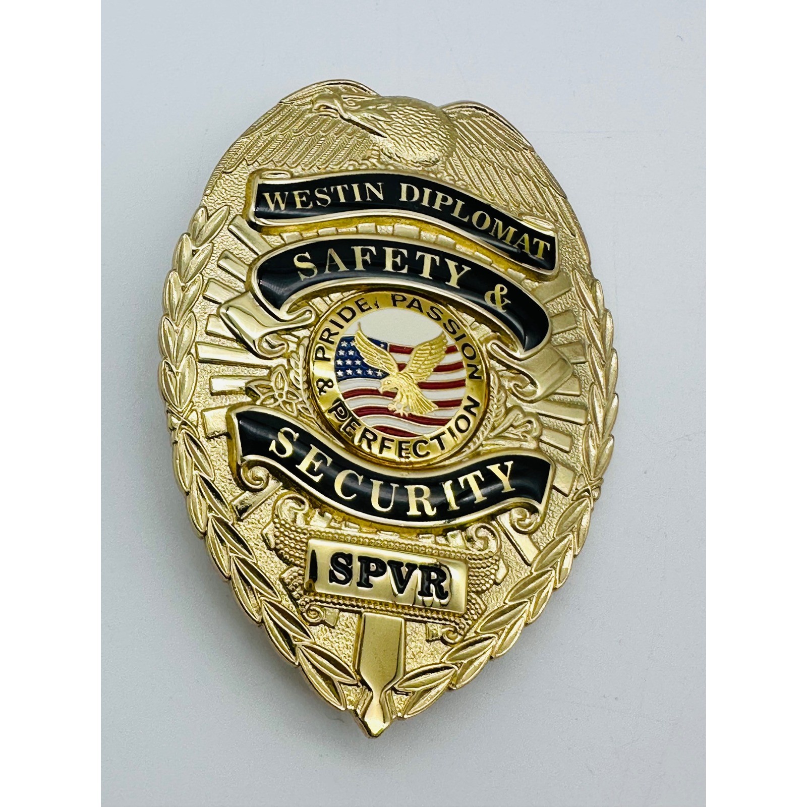 Heros Pride Westin Diplomat Security Supervisor SPVR Badge Gold Tone Pin