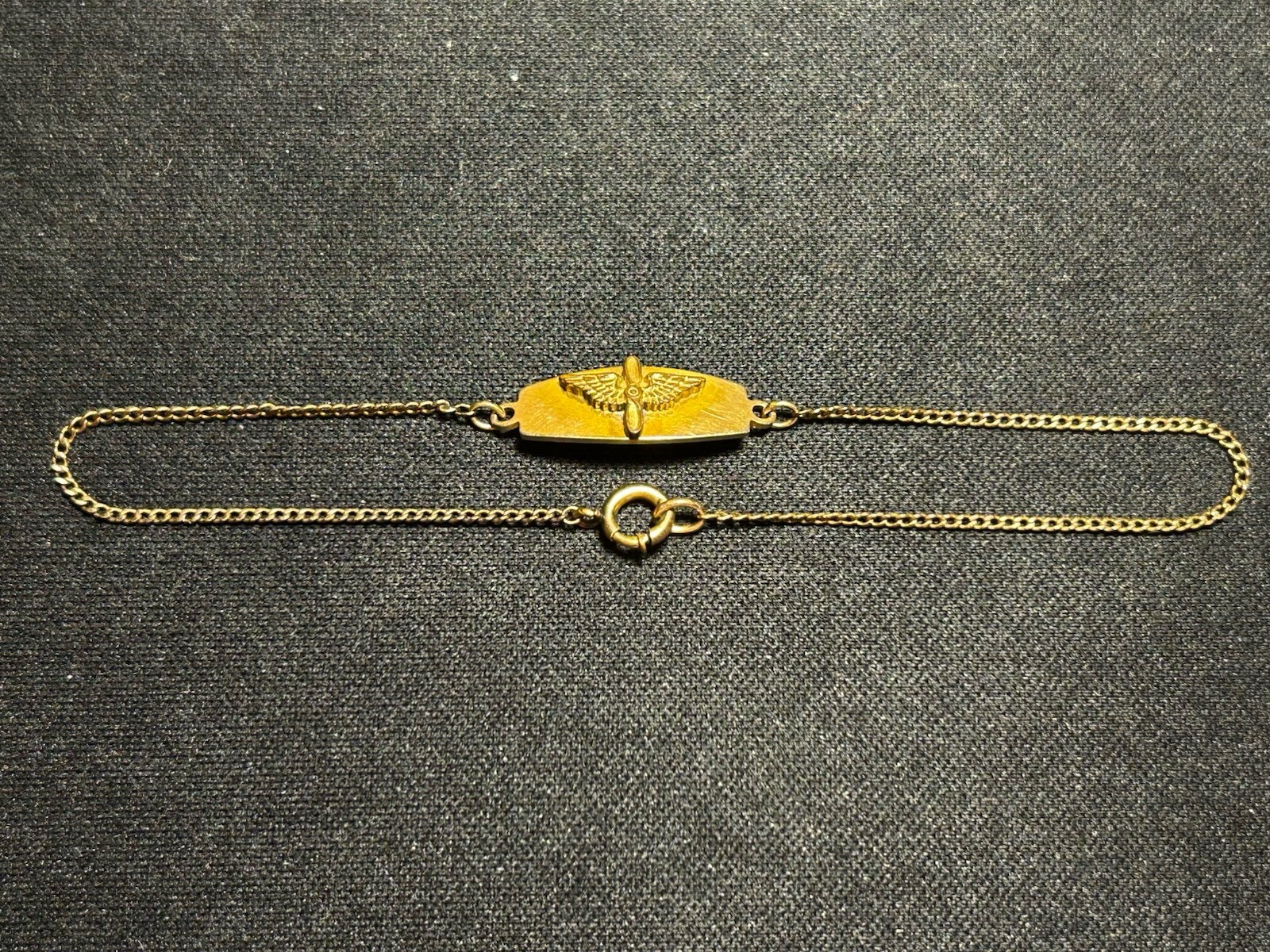 WW2 Aviation Ankle Bracelet 1/20th 10 GF Balfour Named WW2 Aviation Ankle Bracelet 1/20th 10 GF Balfour Named