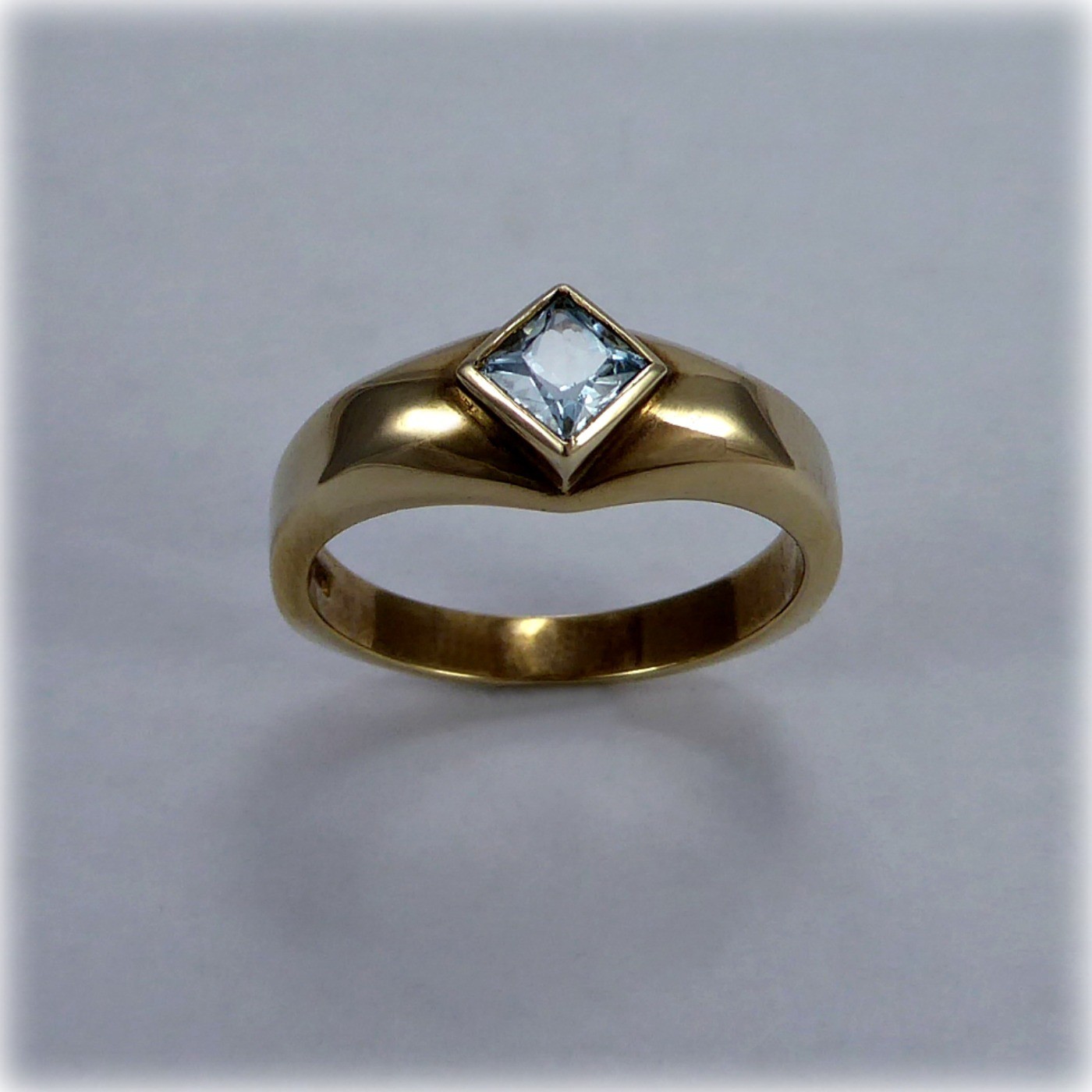 0.50 Ct Princess Natural Aquamarine Diamond Wedding Ring 14K Yellow Gold Size 7 0.50 Ct Princess Natural Aquamarine Diamond Wedding Ring 14K Yellow Gold Size 7
