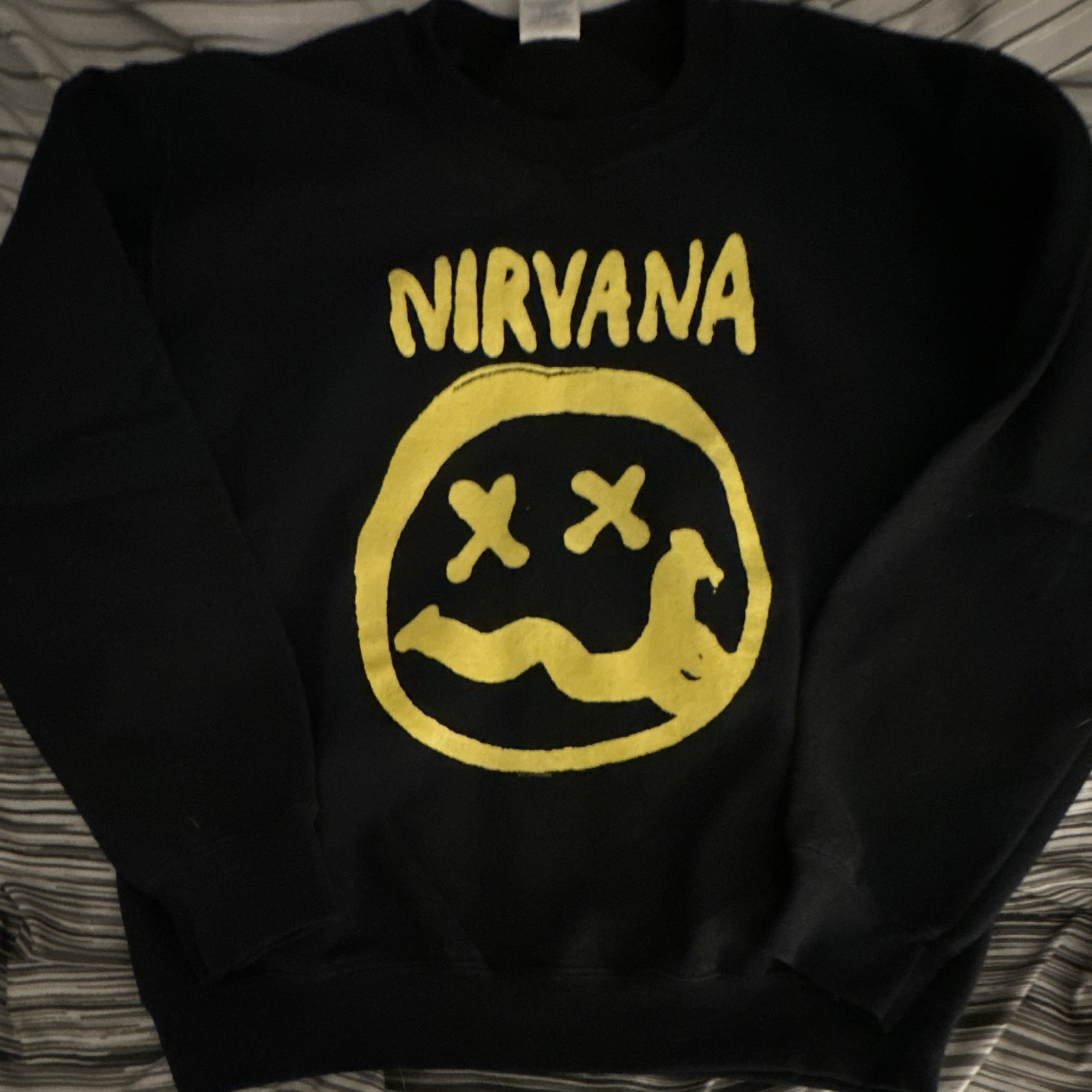 2013 Nirvana Black Smiley Face Sweatshirt, Size S