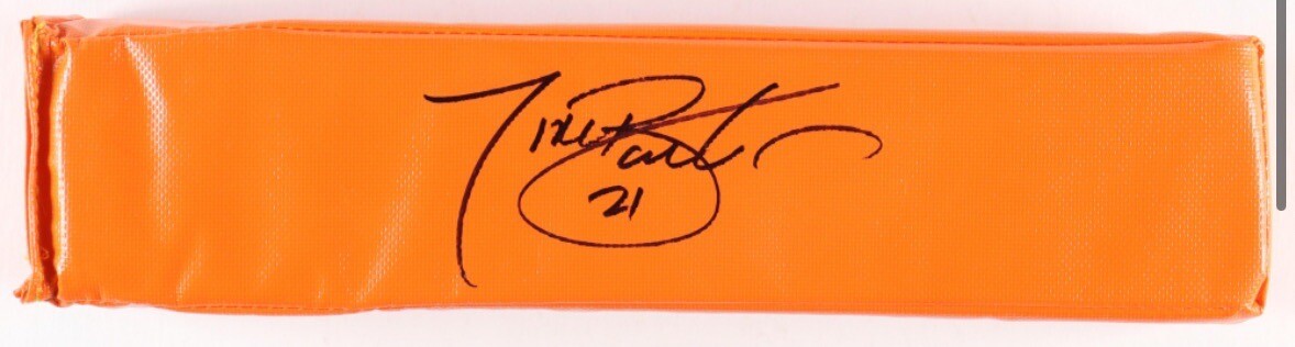 Tiki Barber Autographed Signed Full Size End Zone Pylon New York Giants Beckett Tiki Barber Autographed Signed Full Size End Zone Pylon New York Giants Beckett