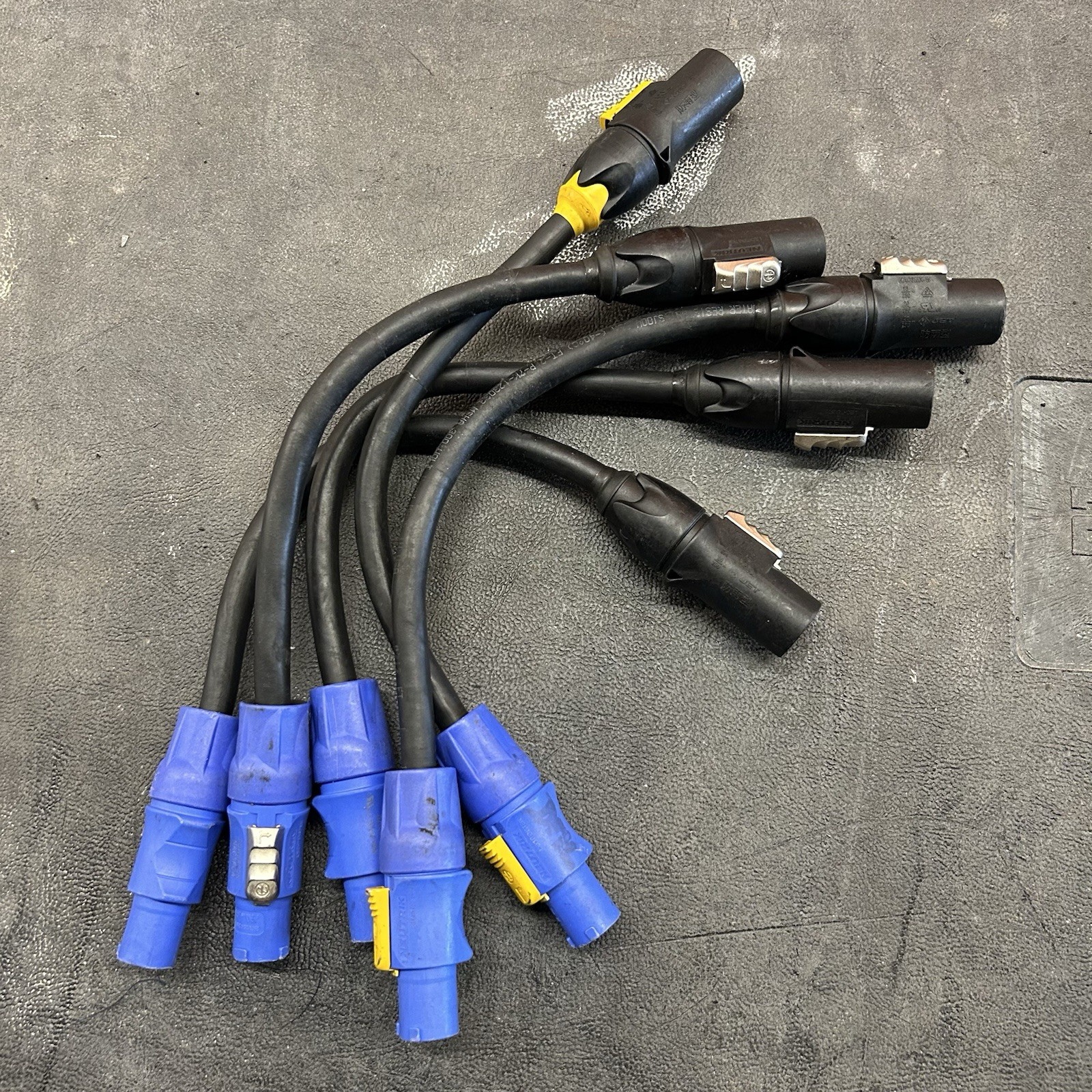 Adapter Neutrik Powercon True1 Male to Blue Powercon cable 1 ft Lot Of 5