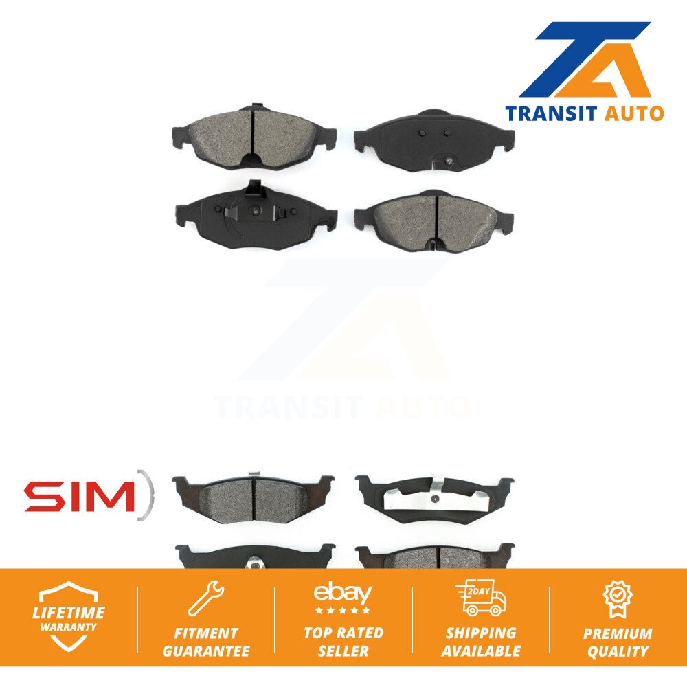 Front Rear Semi-Metallic Brake Pads Kit For Chrysler Sebring Dodge Stratus