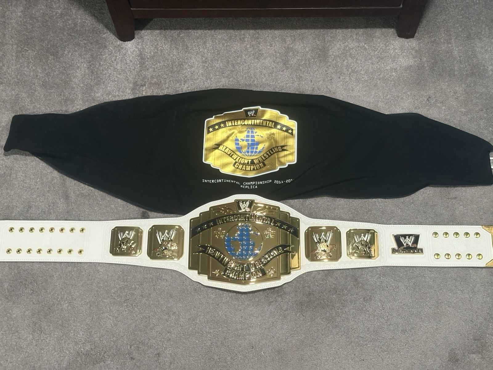 WWE Intercontinental Scratch Logo White Replica Title Belt WWE Shop Official WWE Intercontinental Scratch Logo White Replica Title Belt WWE Shop Official