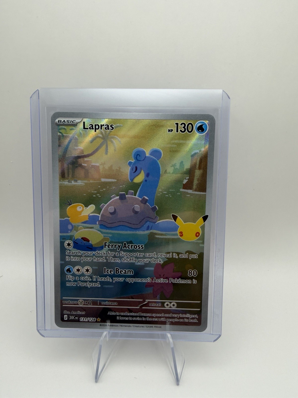 Lapras 131/128 Holo Illustration Rare ME: 30th Celebration Pokemon Near Mint